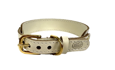 Sazzz halsband hond sweetie classic leer creme middel
