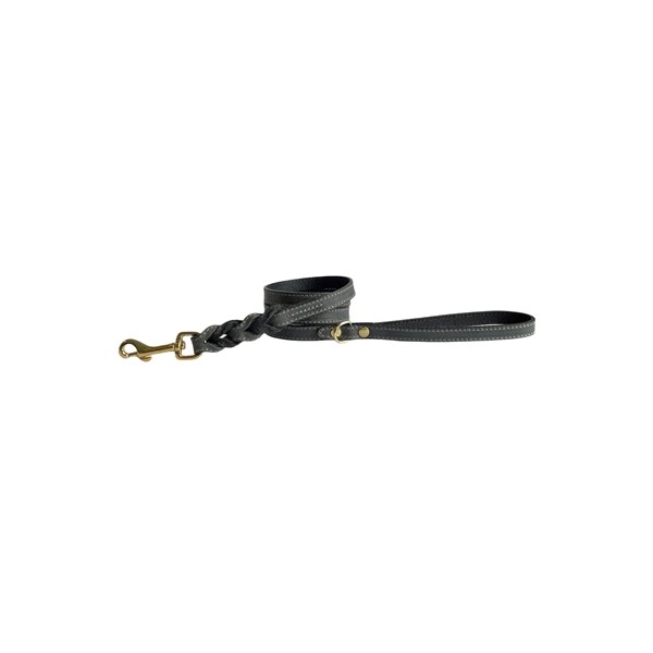 Sazzz hondenriem passion braided classic leer zwart