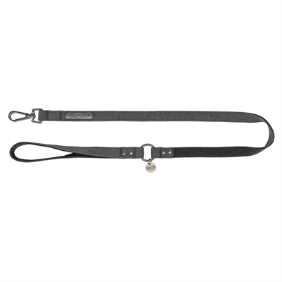 Trixie hondenriem citystyle katoen zwart 1.3cm
