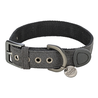 Trixie halsband hond citystyle extra breed katoen zwart 25cm