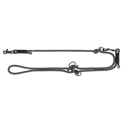 Trixie hondenriem soft rope verstelbaar zwart / grijs 200x1.3cm