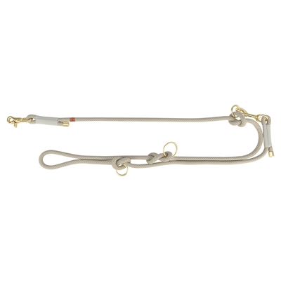 Trixie hondenriem soft rope verstelbaar grijs / lichtgrijs 200x0.6cm