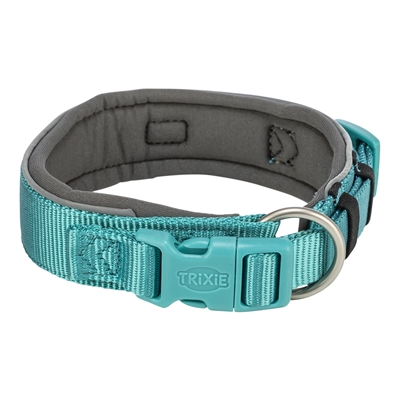 Trixie halsband hond premium extra breed aqua / grafiet grijs 40cm
