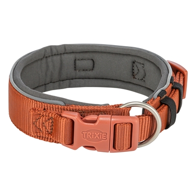 Trixie halsband hond premium extra breed roest / grafiet grijs 53cm