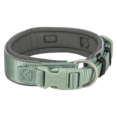 Trixie halsband hond premium extra breed salie / grafiet grijs 27cm
