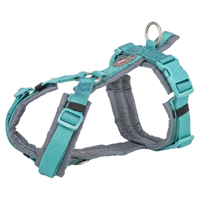 Trixie hondentuig premium trekking aqua blauw / grafiet grijs 53cm