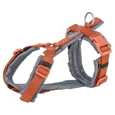 Trixie hondentuig premium trekking roest bruin / grafiet grijs 32cm