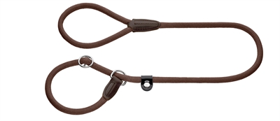 Hunter retrieverlijn met stop freestyle bruin 1cm