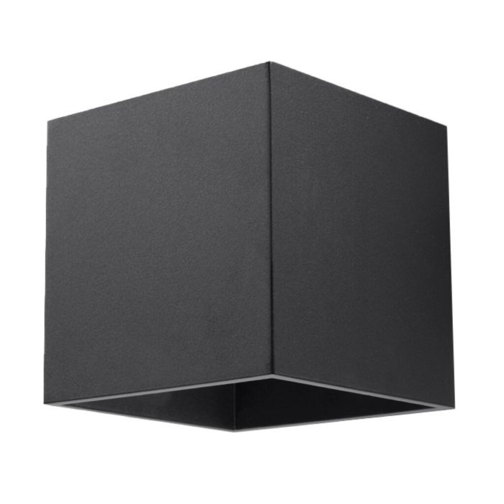 Wandlamp QUAD 1 zwart aluminium