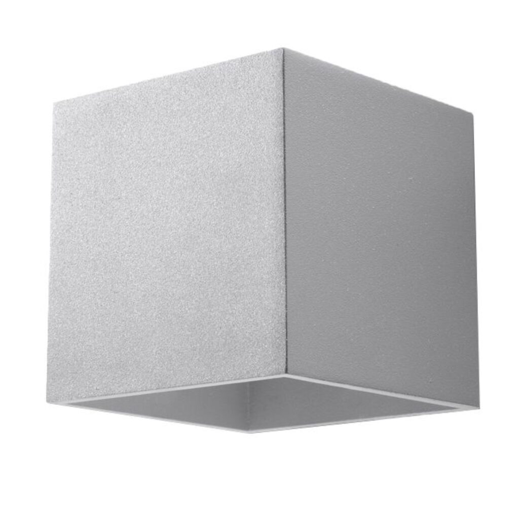 Wandlamp QUAD 1 grijs aluminium