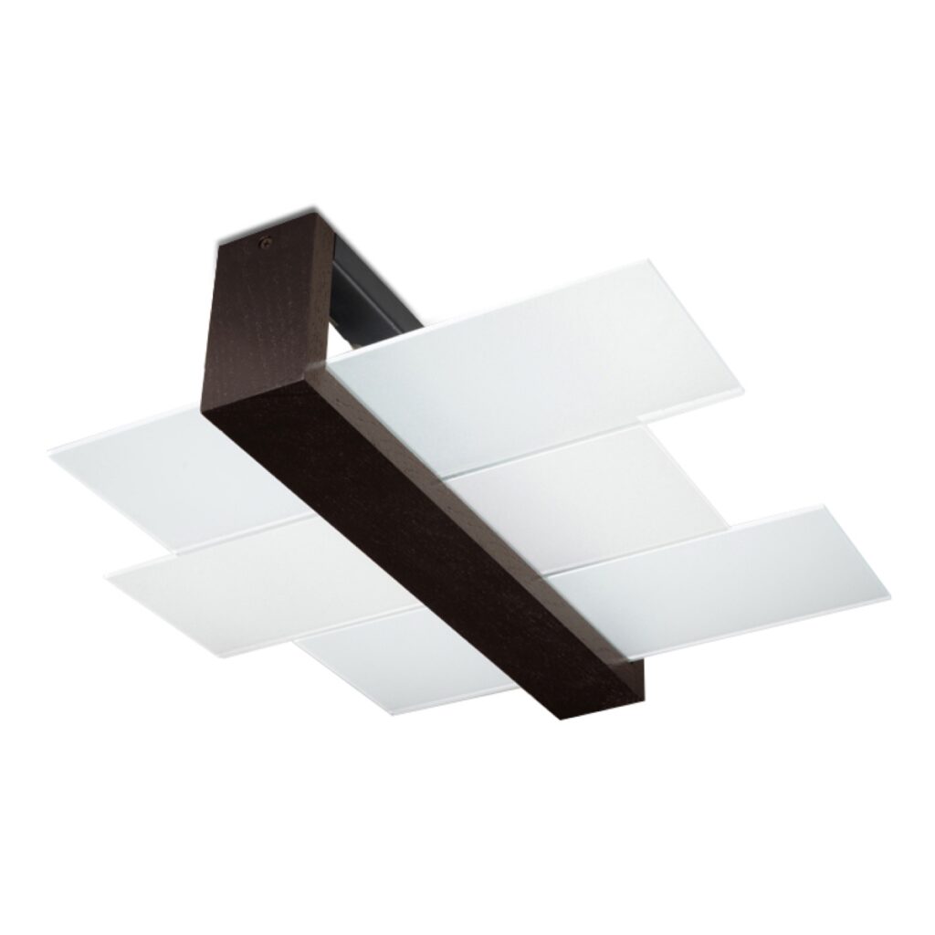 Plafondlamp FENIKS 2 wengé hout/glas