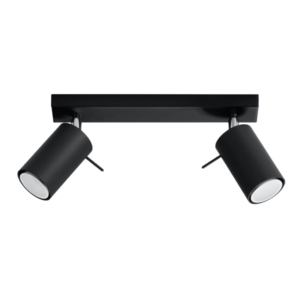 Plafondlamp RING 2 zwart staal