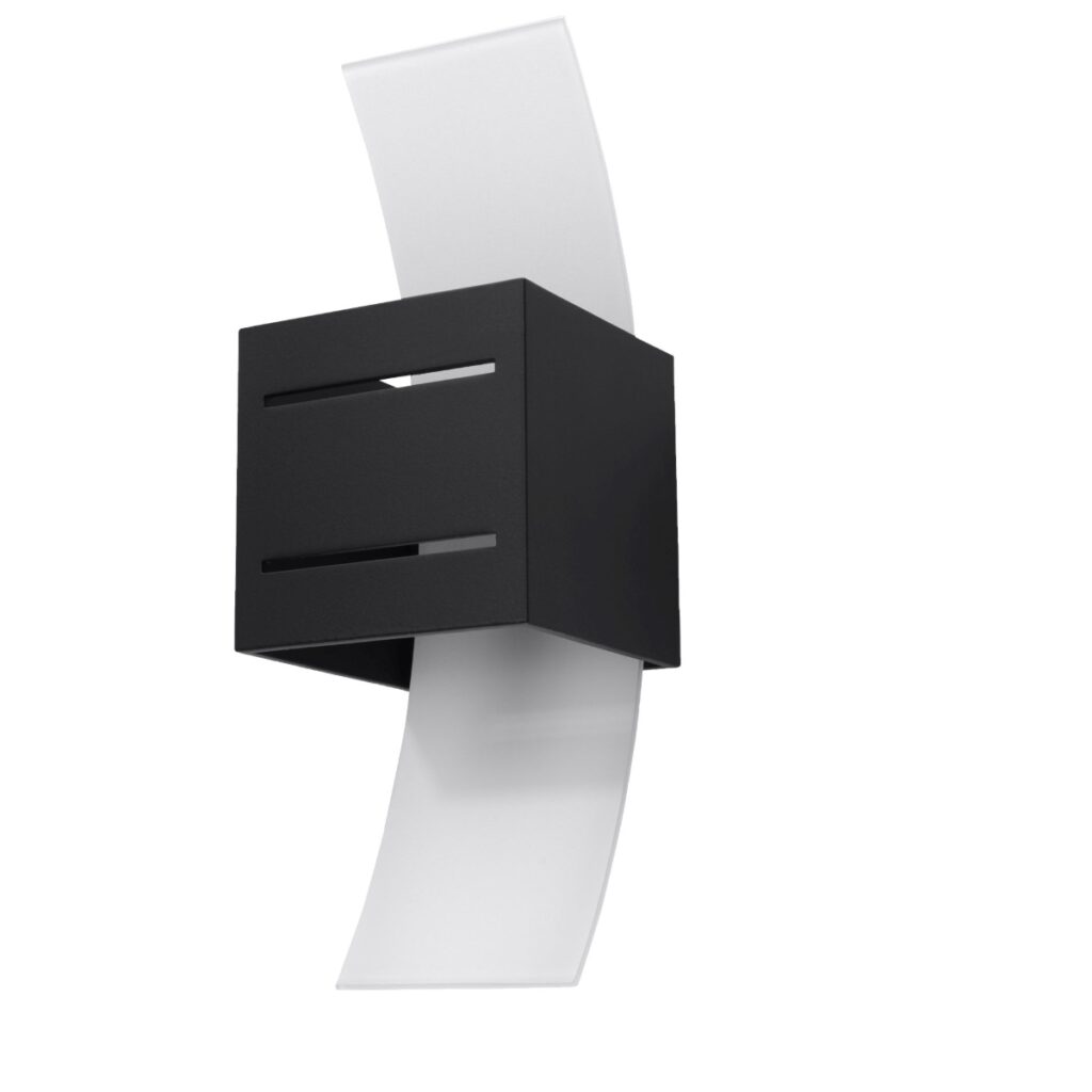 Wandlamp LORETO zwart aluminium/glas