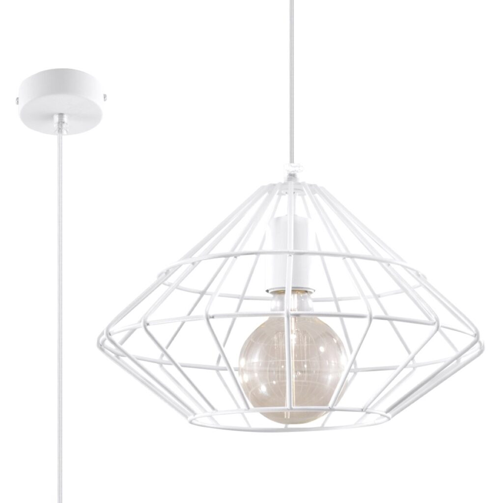 Hanglamp UMBERTO wit staal