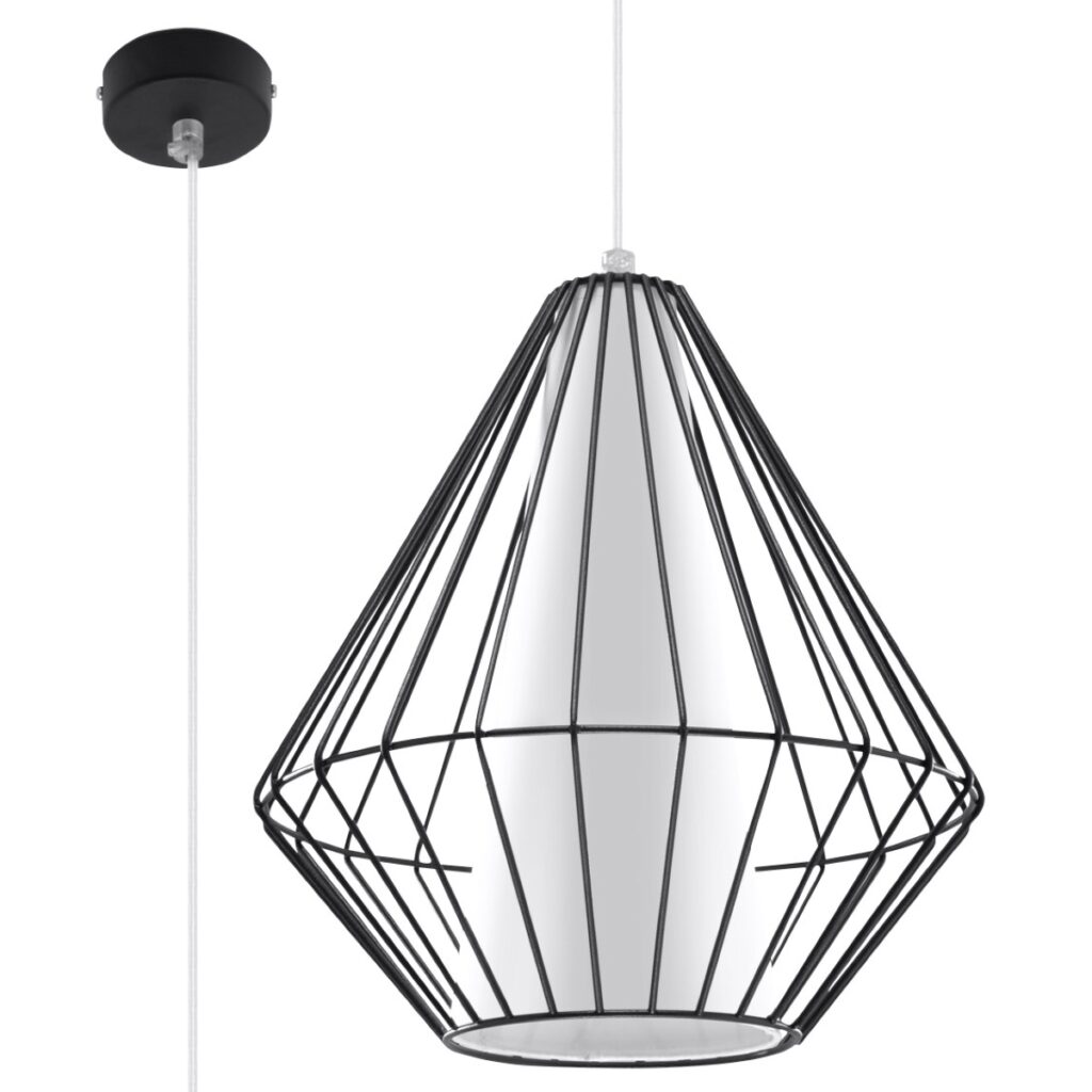 Hanglamp DEMI zwart staal/PVC