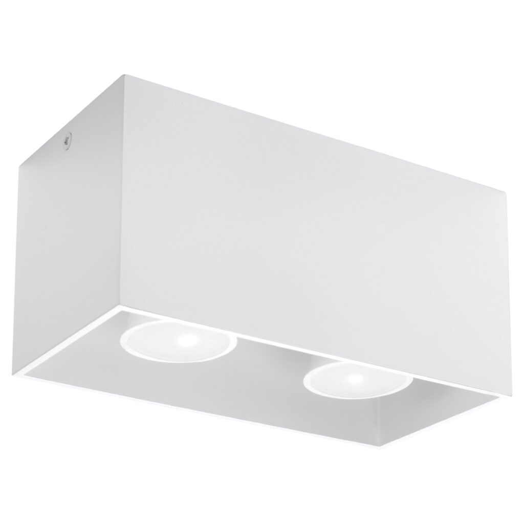 Plafondlamp QUAD wit aluminium