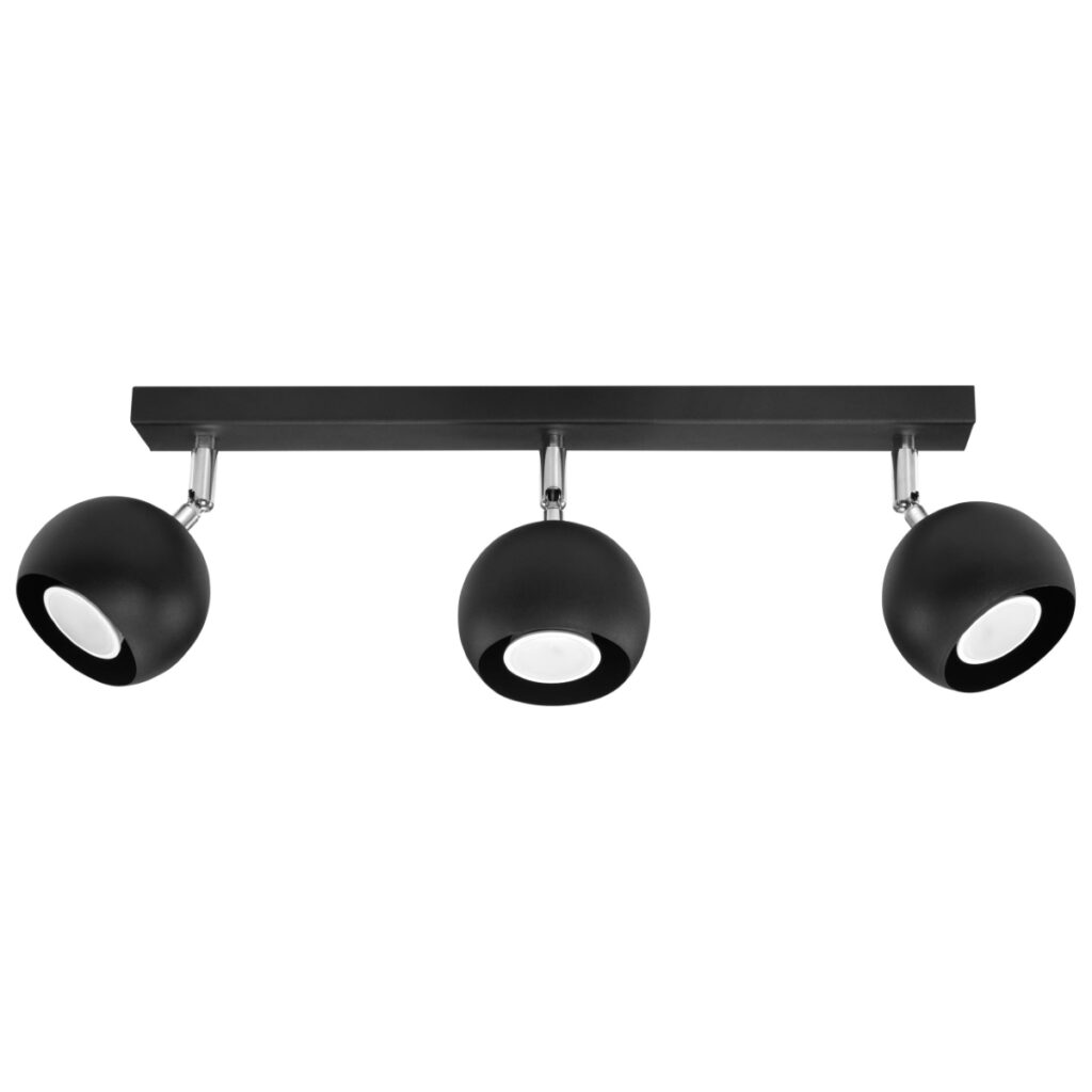Plafondlamp OCULARE 3 zwart staal