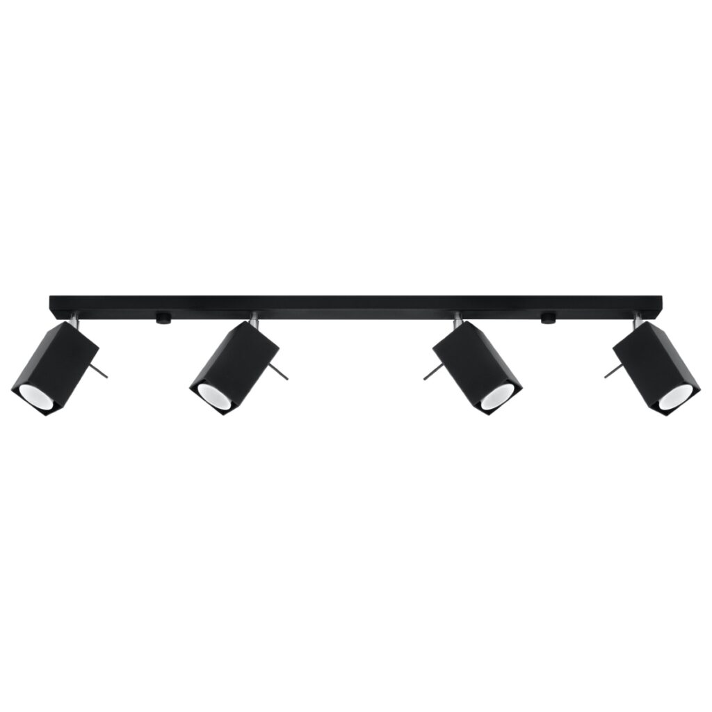 Plafondlamp MERIDA 4L zwart staal