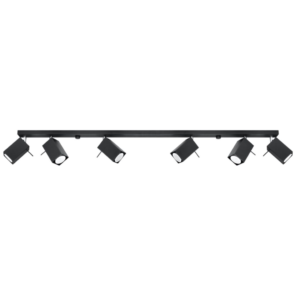 Plafondlamp MERIDA 6L zwart staal