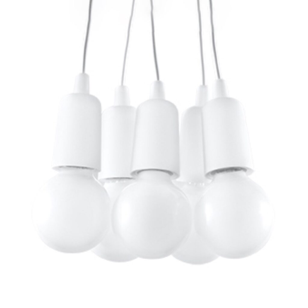 Hanglamp DIEGO 5 wit PVC