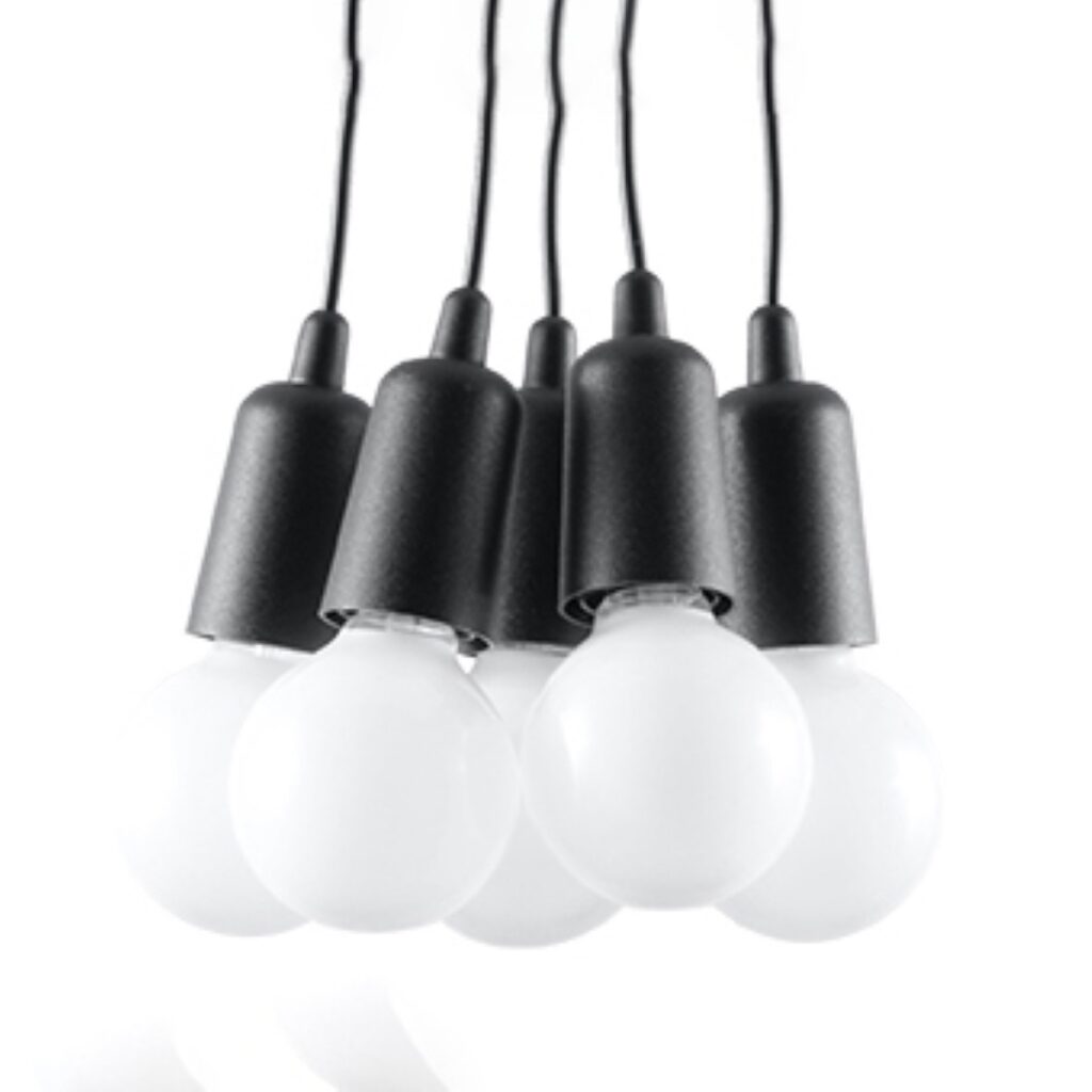 Hanglamp DIEGO 5 zwart PVC
