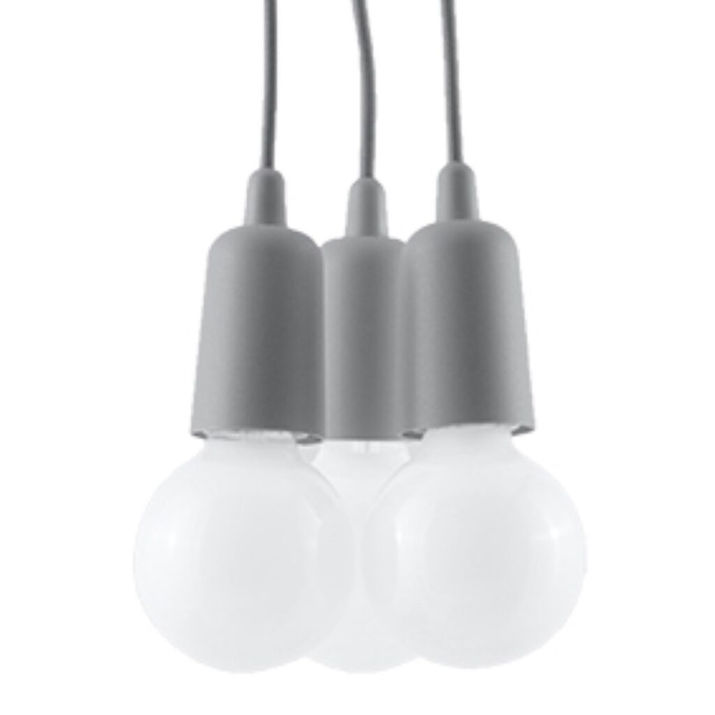 Hanglamp DIEGO 3 grijs PVC