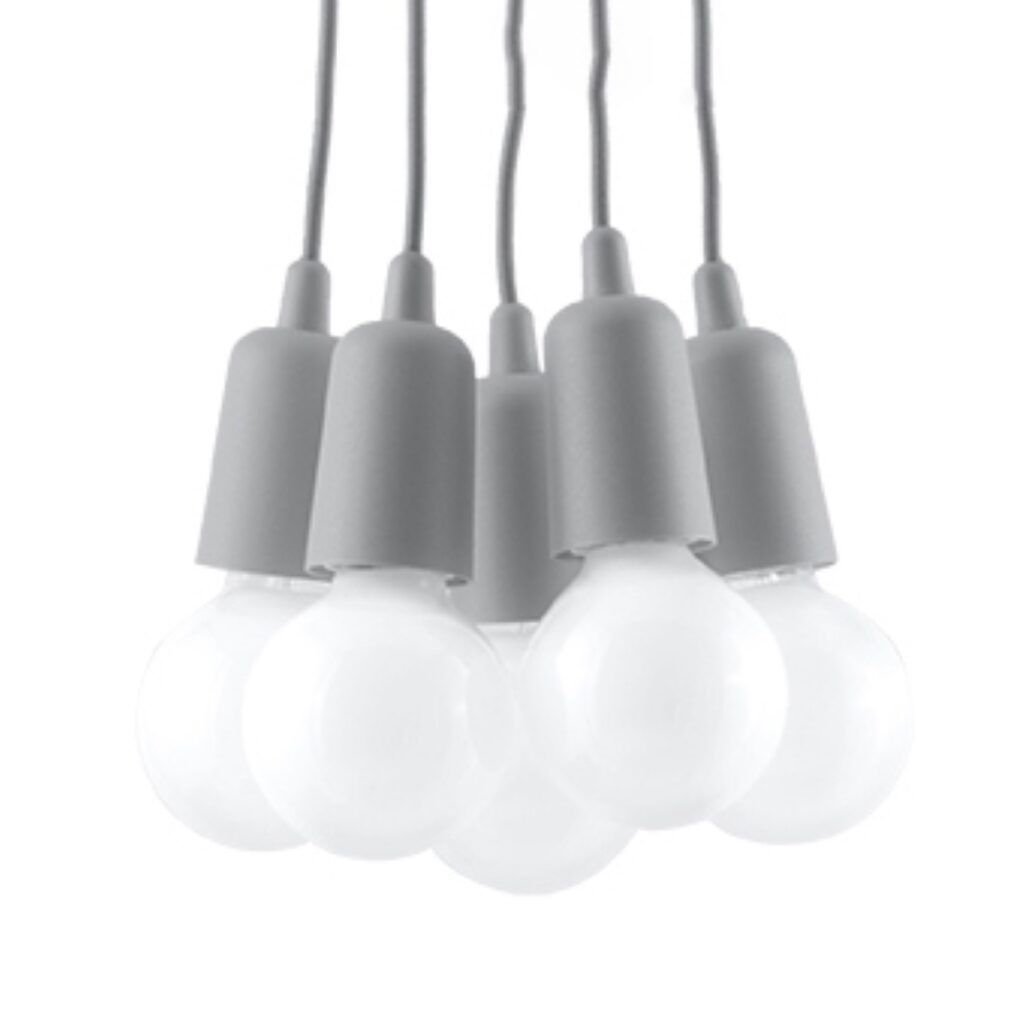 Hanglamp DIEGO 5 grijs PVC