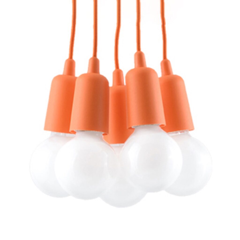 Hanglamp DIEGO 5 oranje PVC