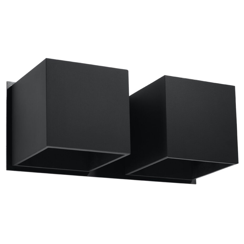 Wandlamp QUAD 2 zwart aluminium