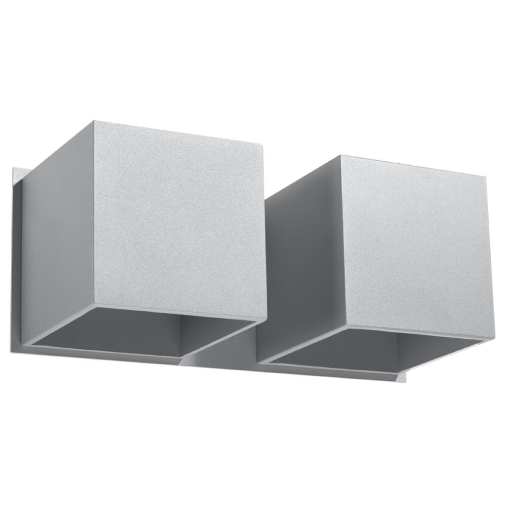 Wandlamp QUAD 2 grijs aluminium