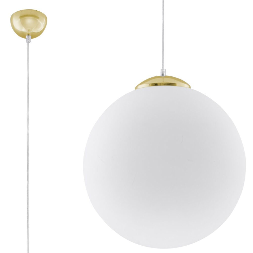 Hanglamp UGO 40 goudkleurig staal/glas