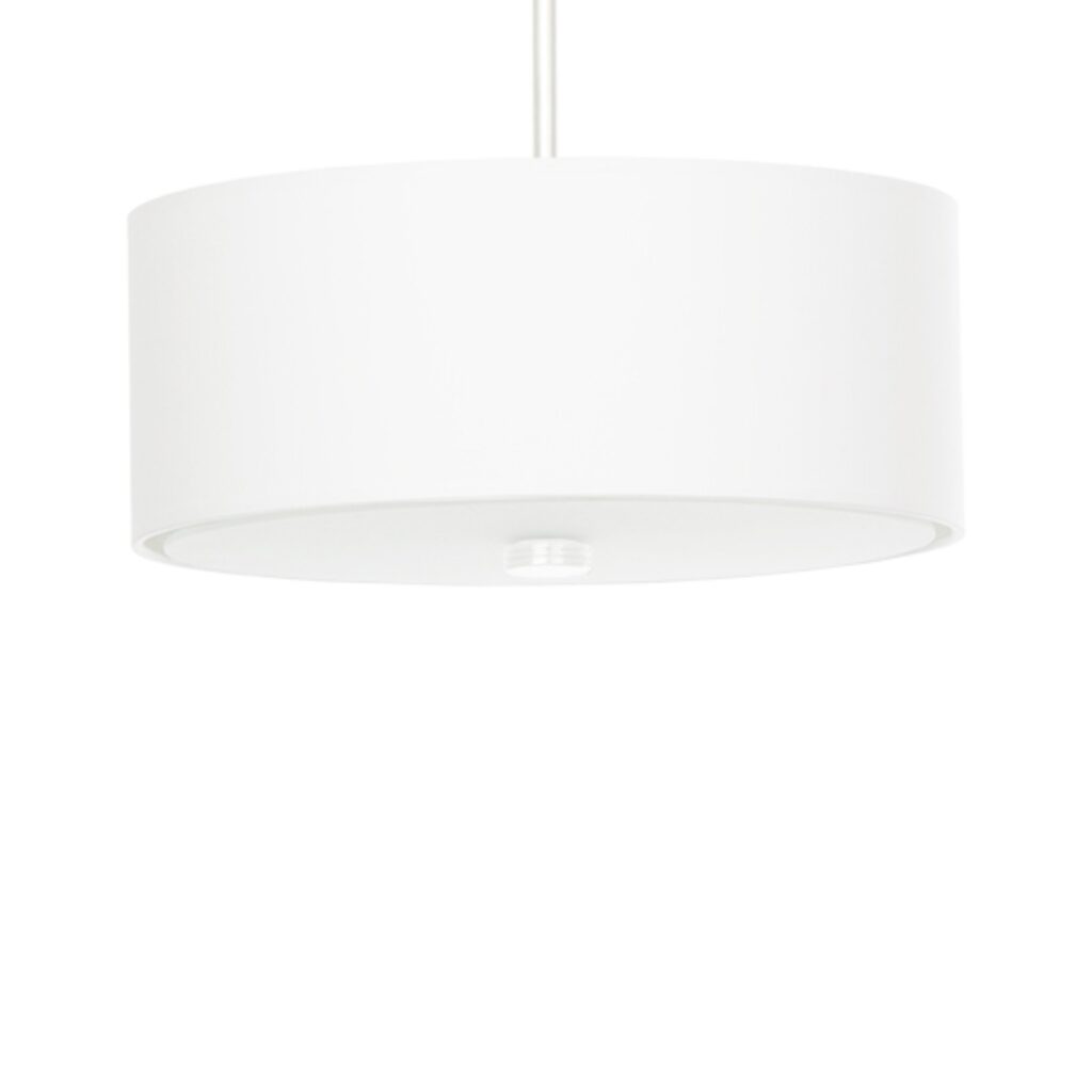 Kroonluchter SKALA 30 wit stof/glas/staal