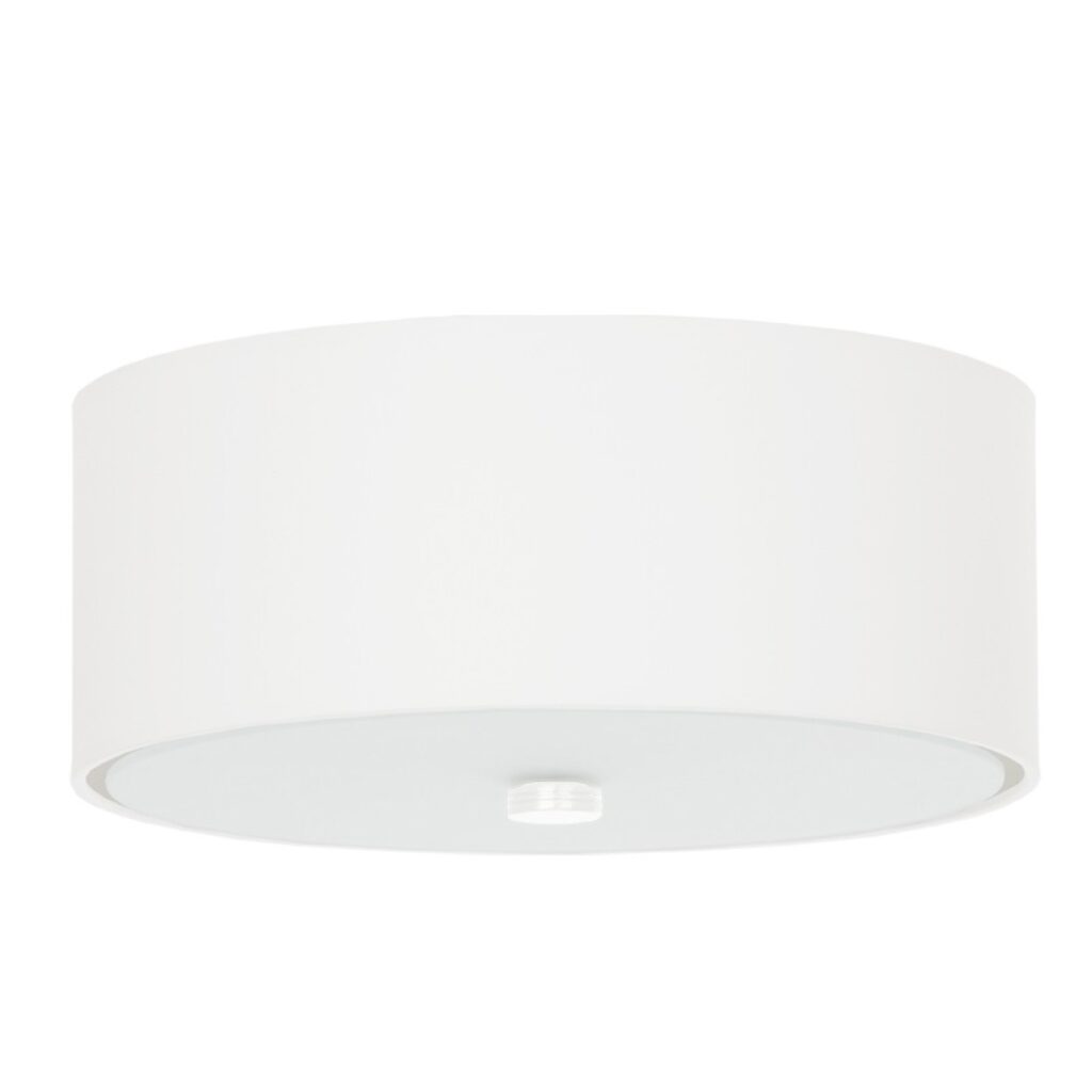 Plafondlamp SKALA 30 wit stof/glas/staal