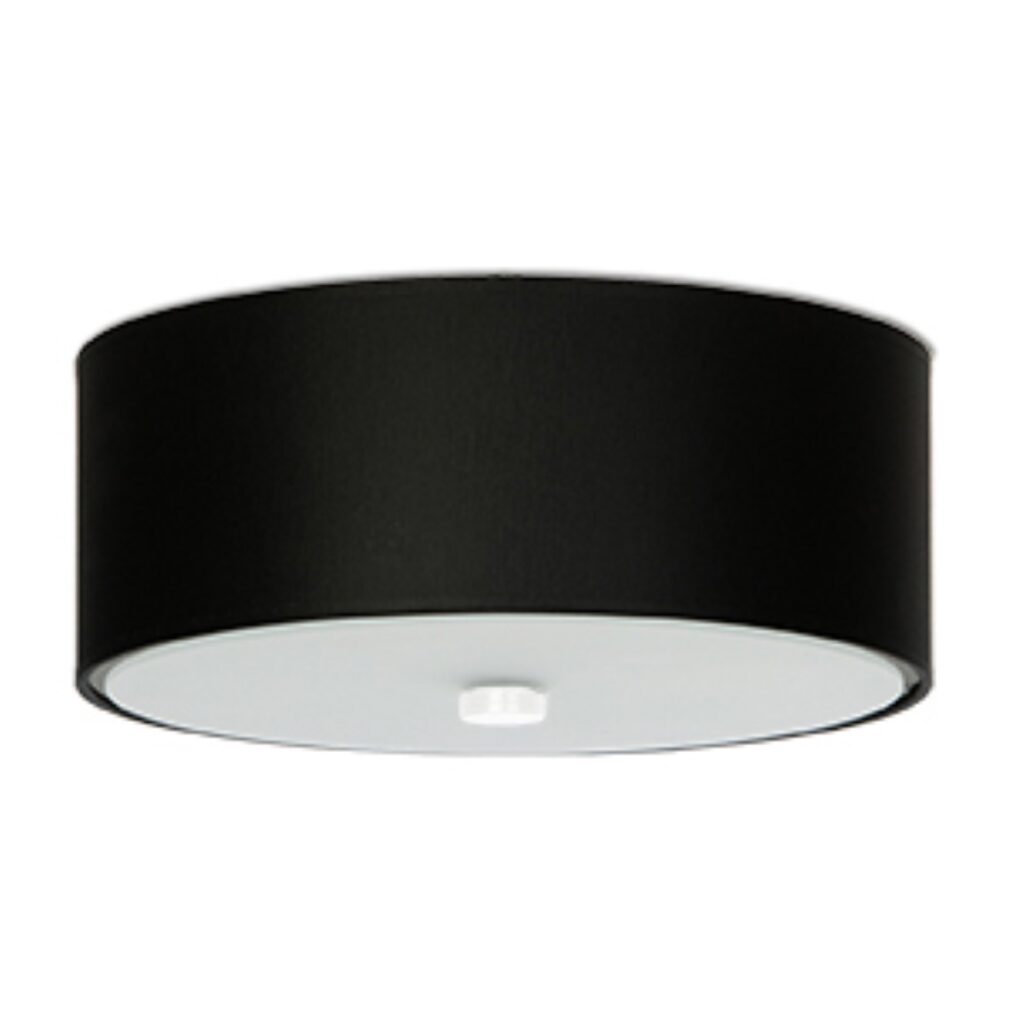 Plafondlamp SKALA 30 zwart stof/glas/staal
