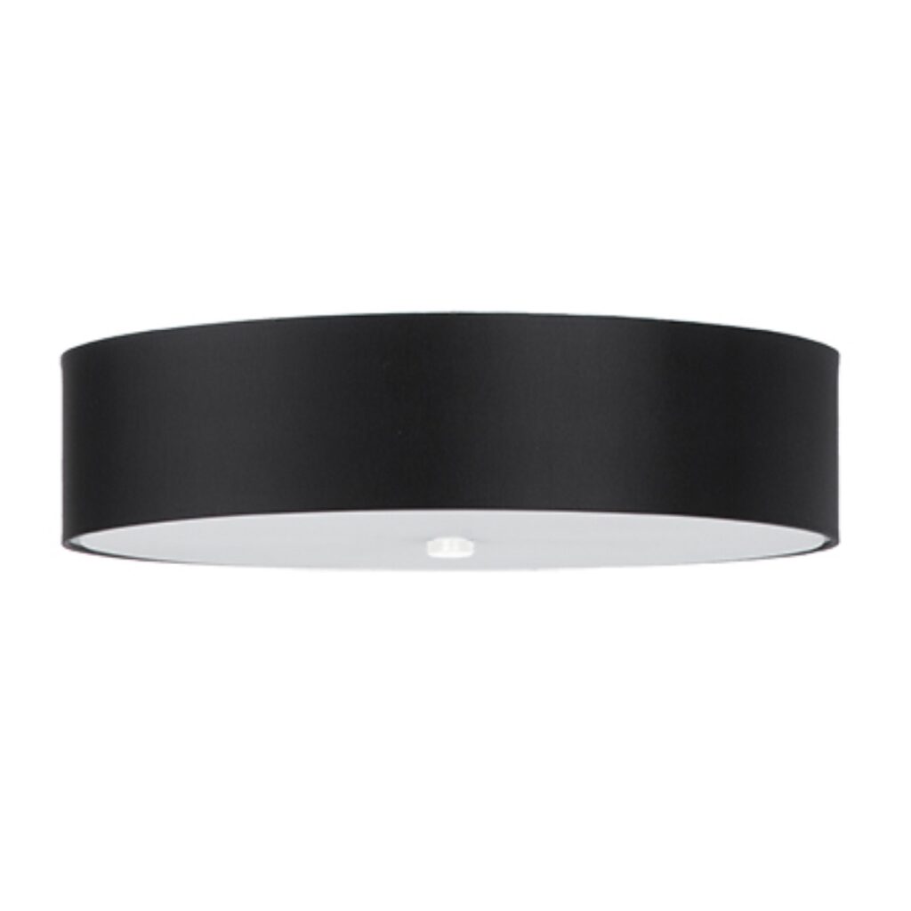 Plafondlamp SKALA 50 zwart stof/glas/staal