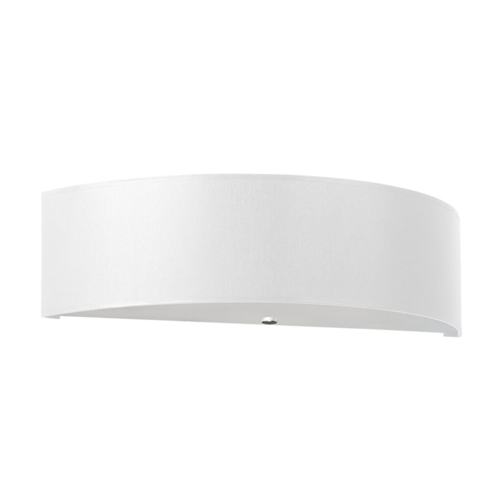 Wandlamp SKALA wit stof/glas/staal