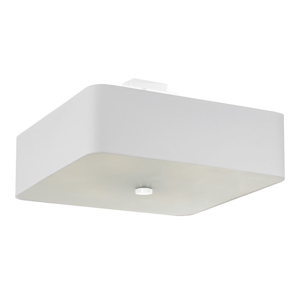 Plafondlamp LOKKO 45 wit stof/glas/staal