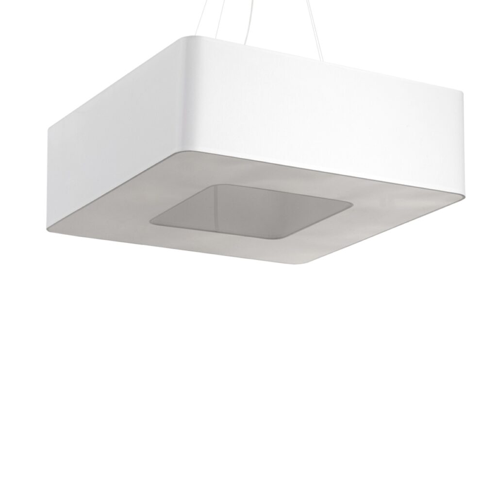 Kroonluchter URANO 60 wit stof/PVC/staal