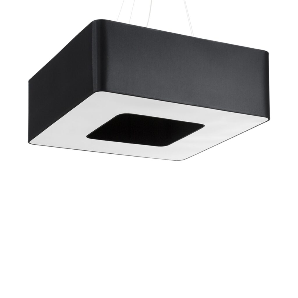 Kroonluchter URANO 60 zwart stof/PVC/staal
