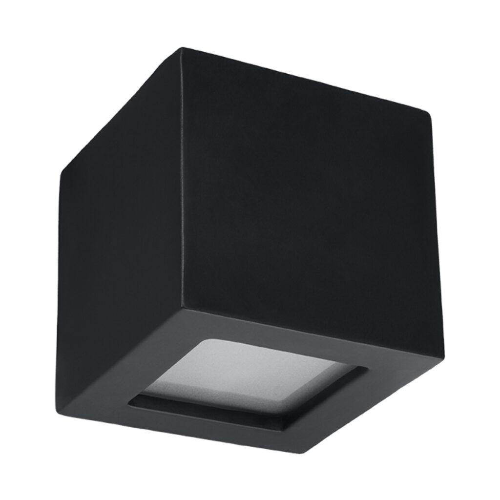Wandlamp keramiek LEO zwart keramiek/glas