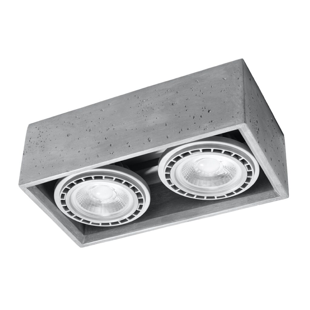 Plafondlamp QUATRO 2 beton concreet