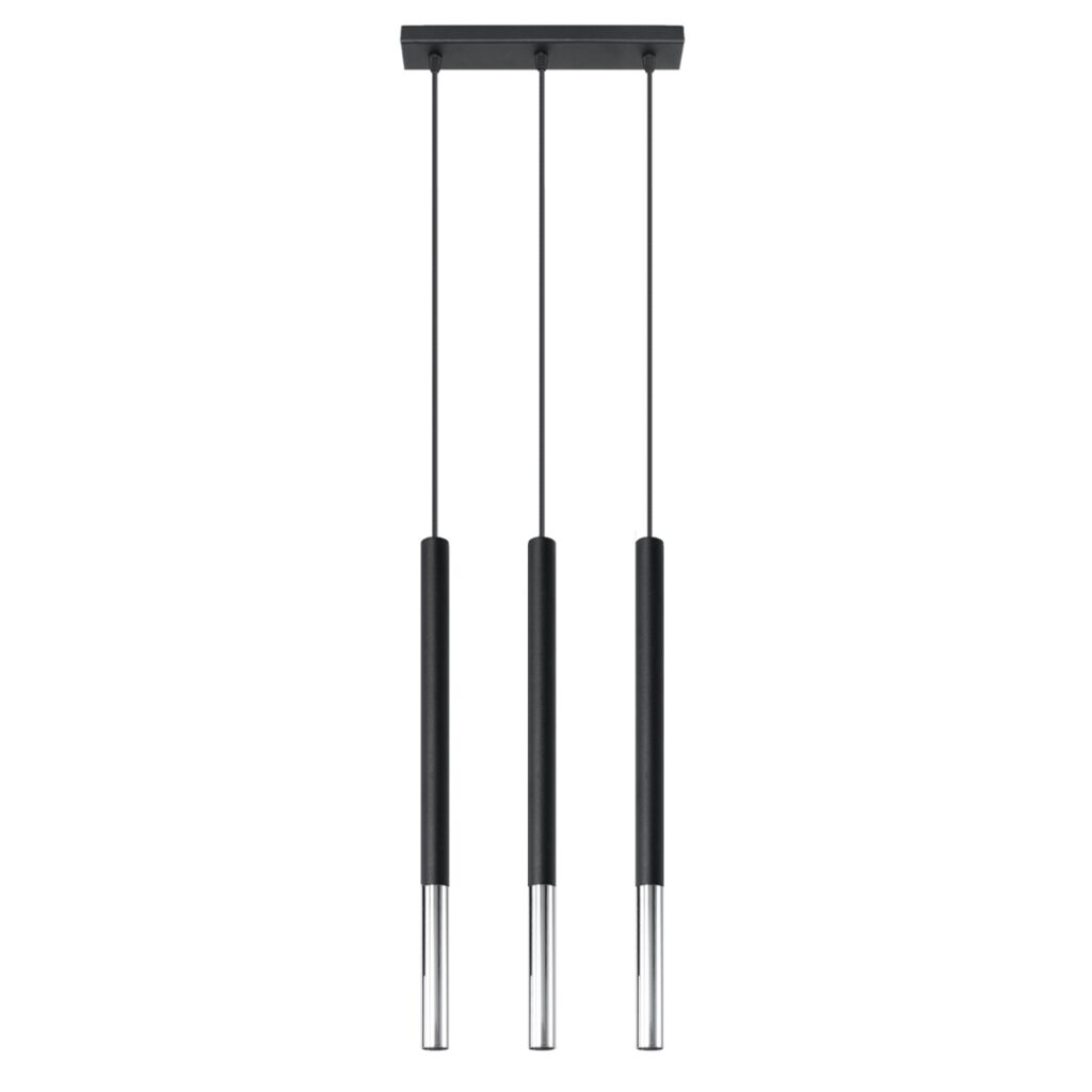 Hanglamp MOZAICA 3L zwart/chroom staal