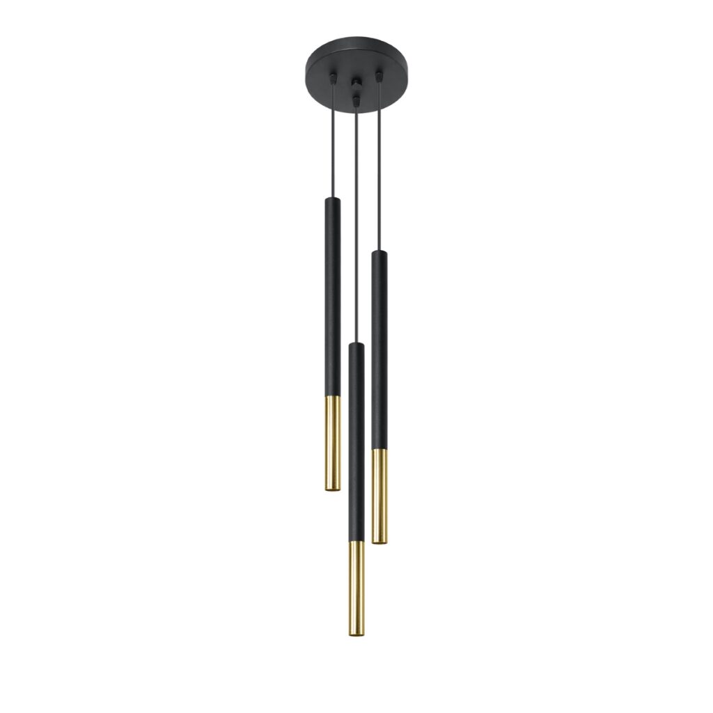 Hanglamp MOZAICA 3P zwart/goud staal