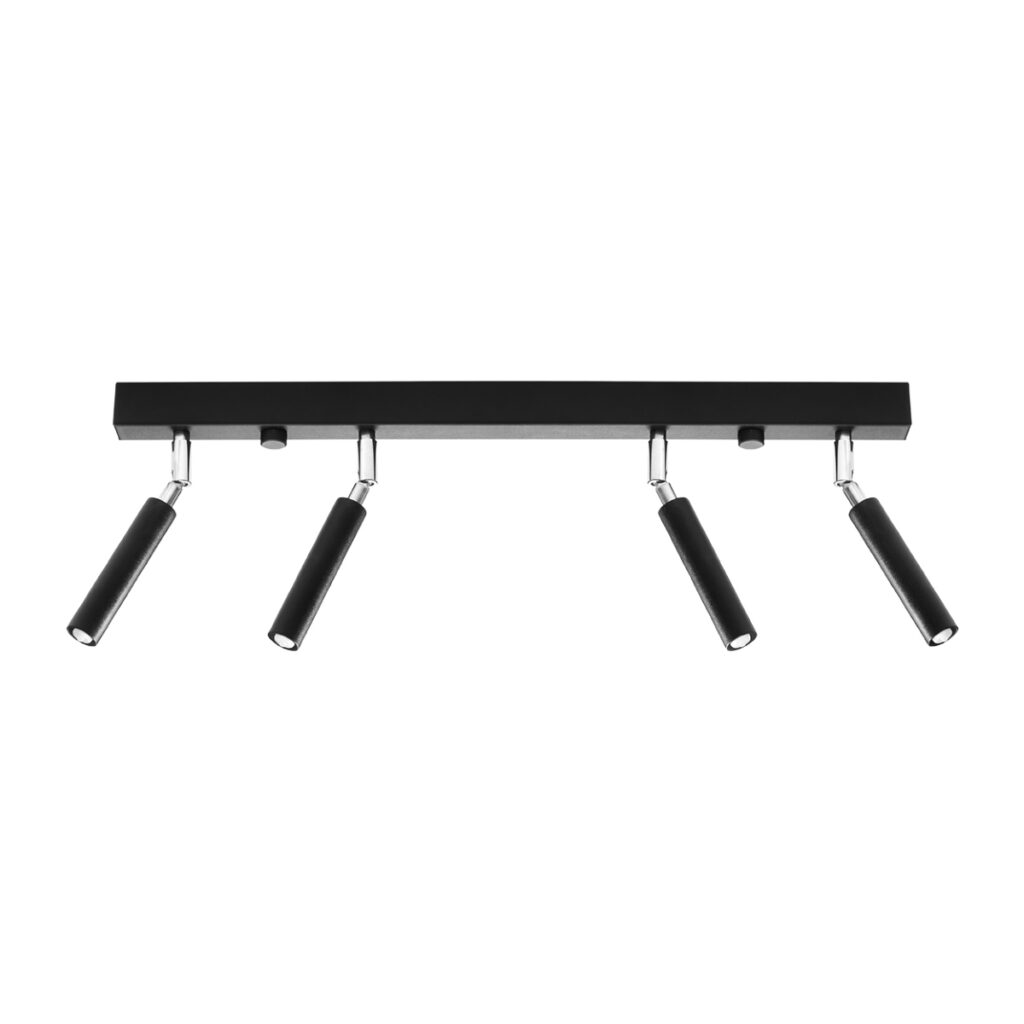 Plafondlamp EYETECH 4 zwart aluminium