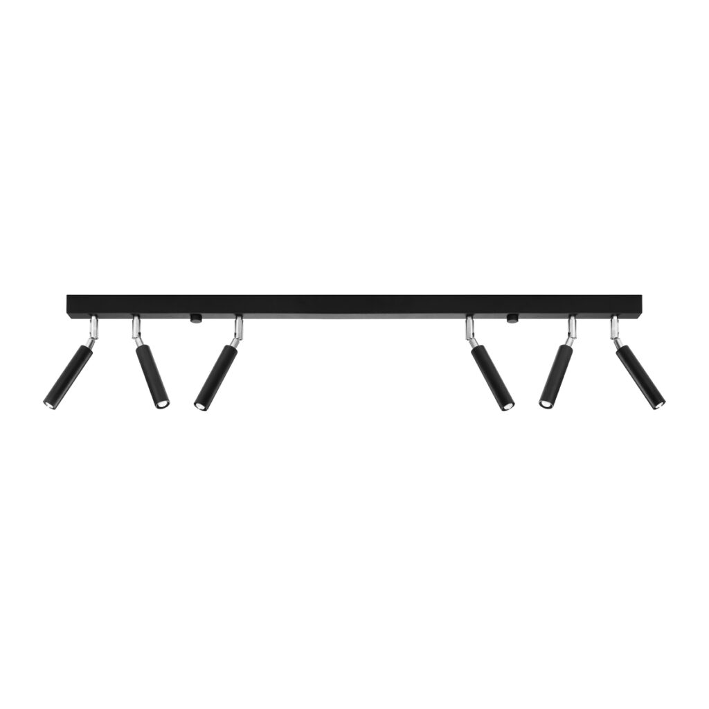 Plafondlamp EYETECH 6 zwart aluminium