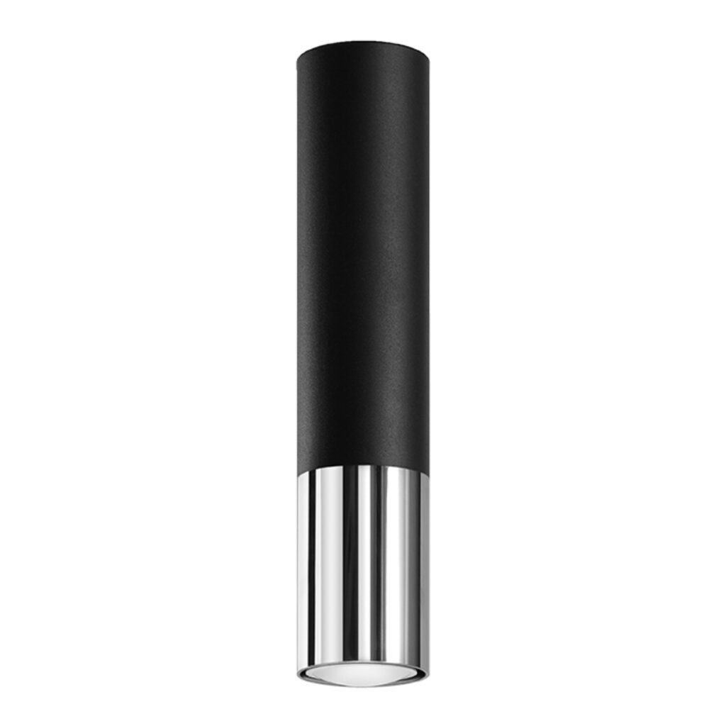 Plafondlamp LOOPEZ zwart/chroom staal