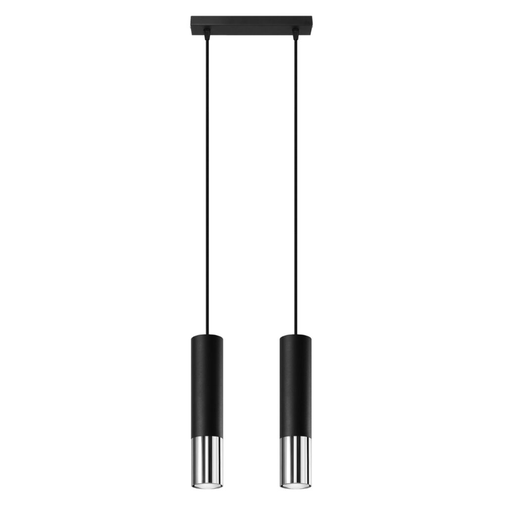 Hanglamp LOOPEZ 2 zwart/chroom staal