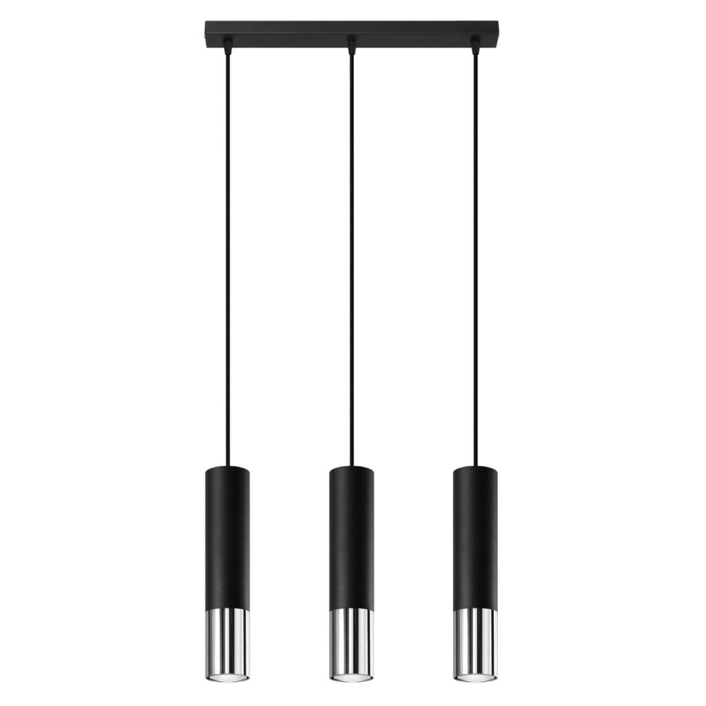 Hanglamp LOOPEZ 3L zwart/chroom staal