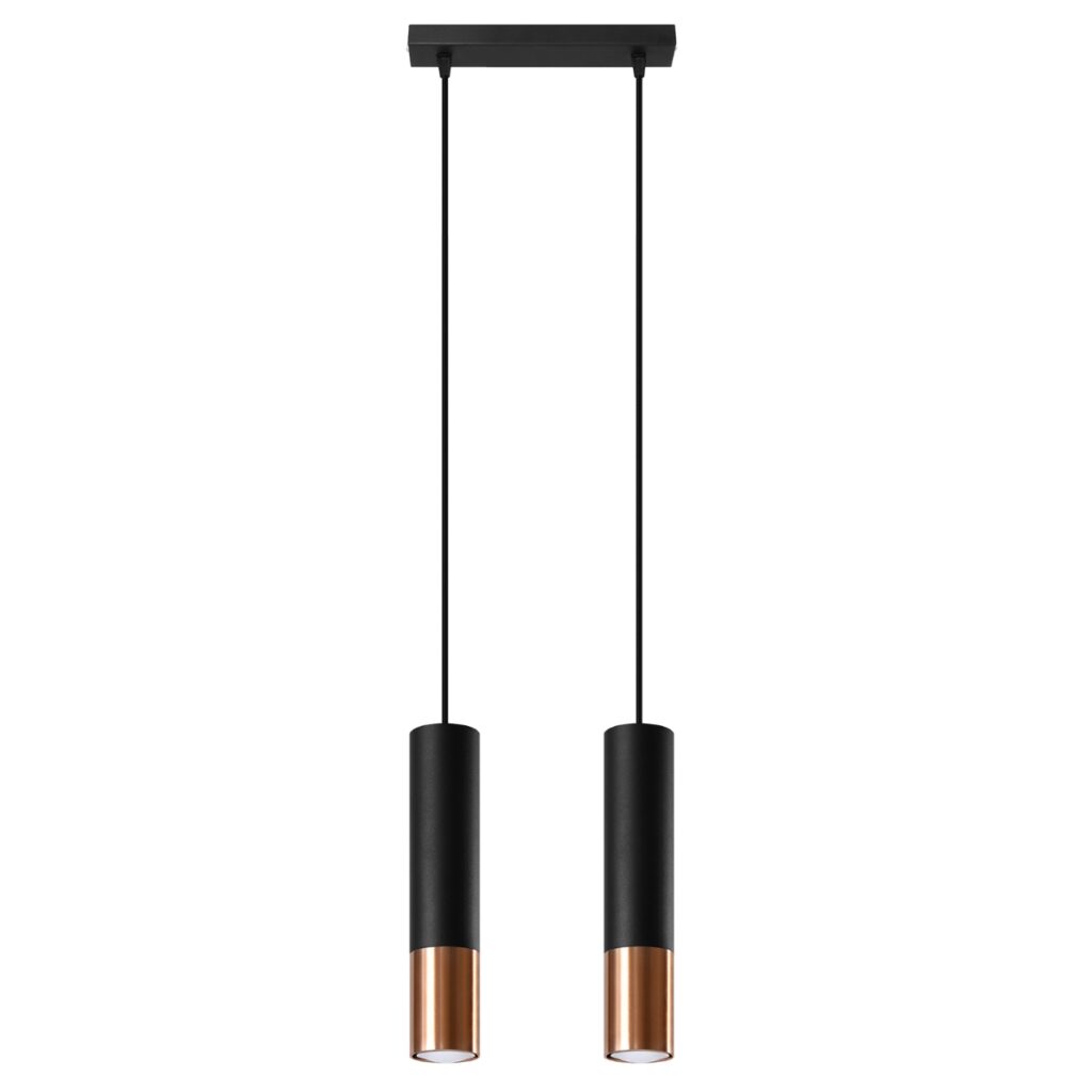 Hanglamp LOOPEZ 2 zwart/koper staal
