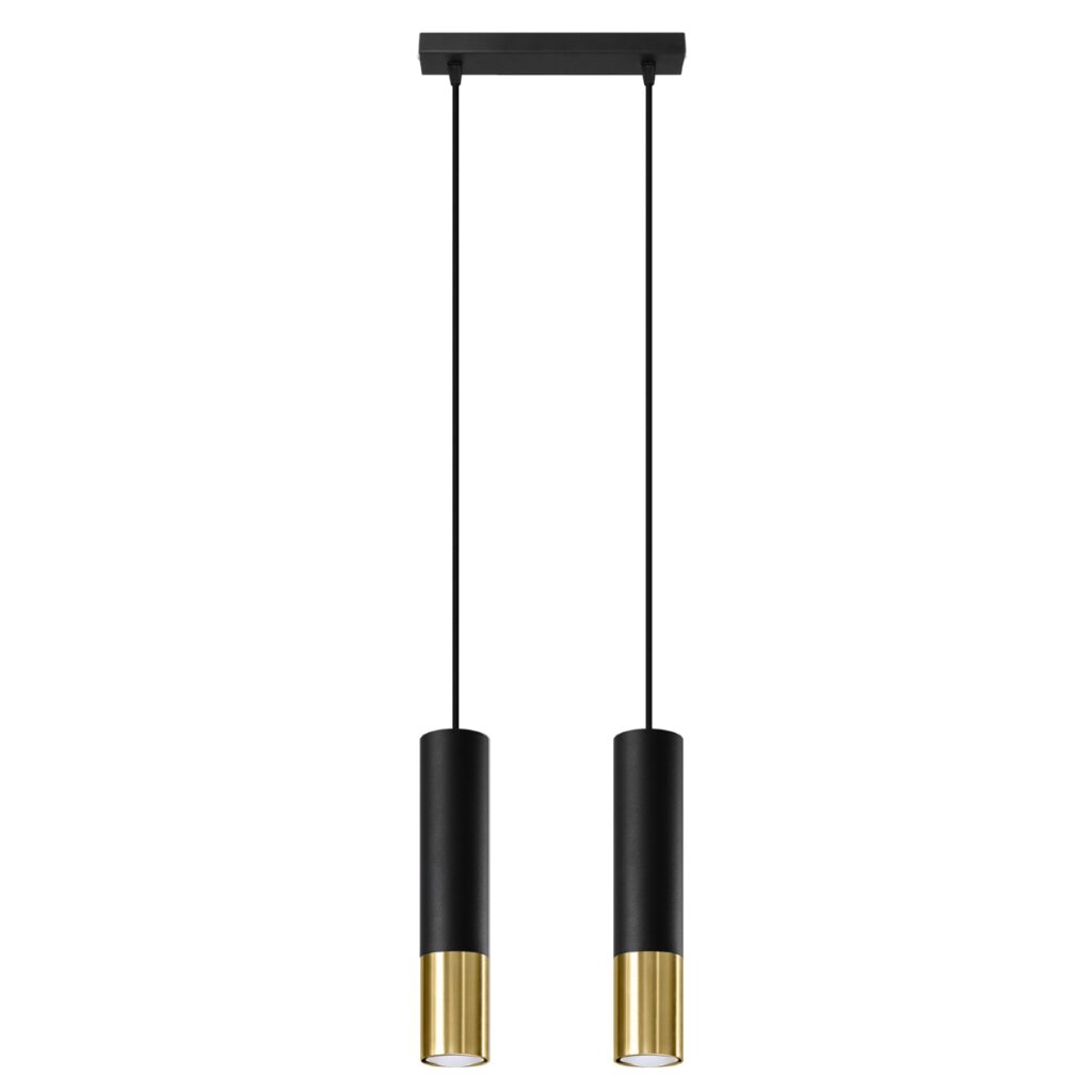 Hanglamp LOOPEZ 2 zwart/goud staal